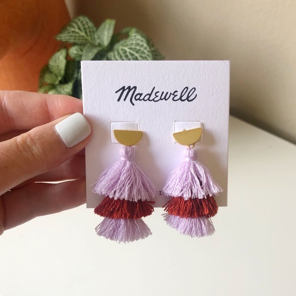 Madewell Jewelry - Madewell Lavender & Burnt Orange Tassel Earrings
